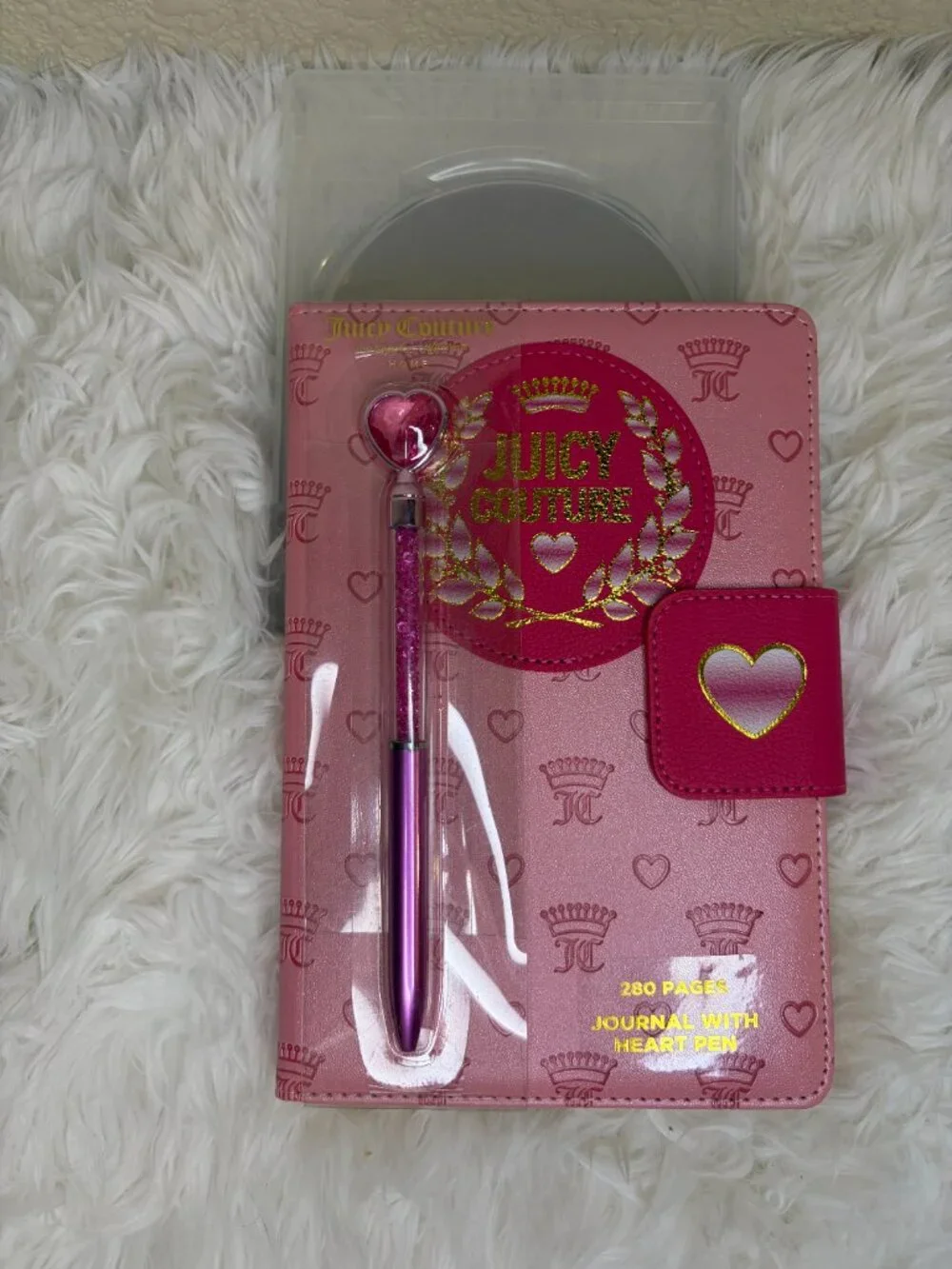 Juicy Couture Pink Journal Heart Pen Notebook Planner Diary 280 Pages NWT